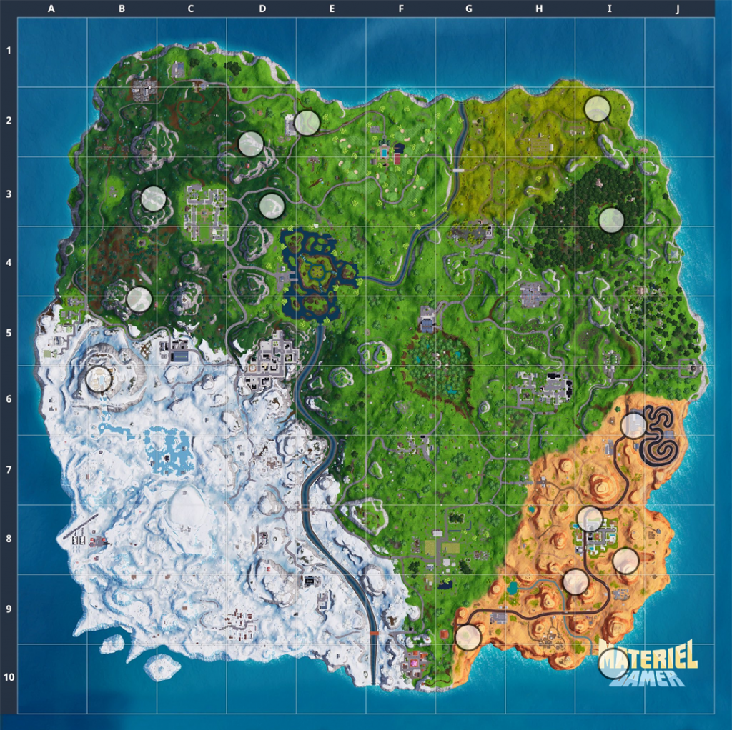 Défis Fortnite Semaine 7 Saison 7 Carte Failles Avant