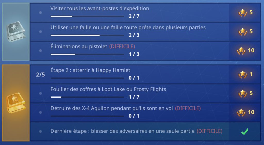 Défis Fortnite Semaine 7 Saison 7 Carte Failles Avant