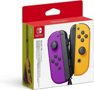 NINTENDO Joy-Con - Manette de jeu - sans fil - orange fluorescent, violet fluo (pack de 2) - pour Nintendo Switch, Nintendo Switch Lite