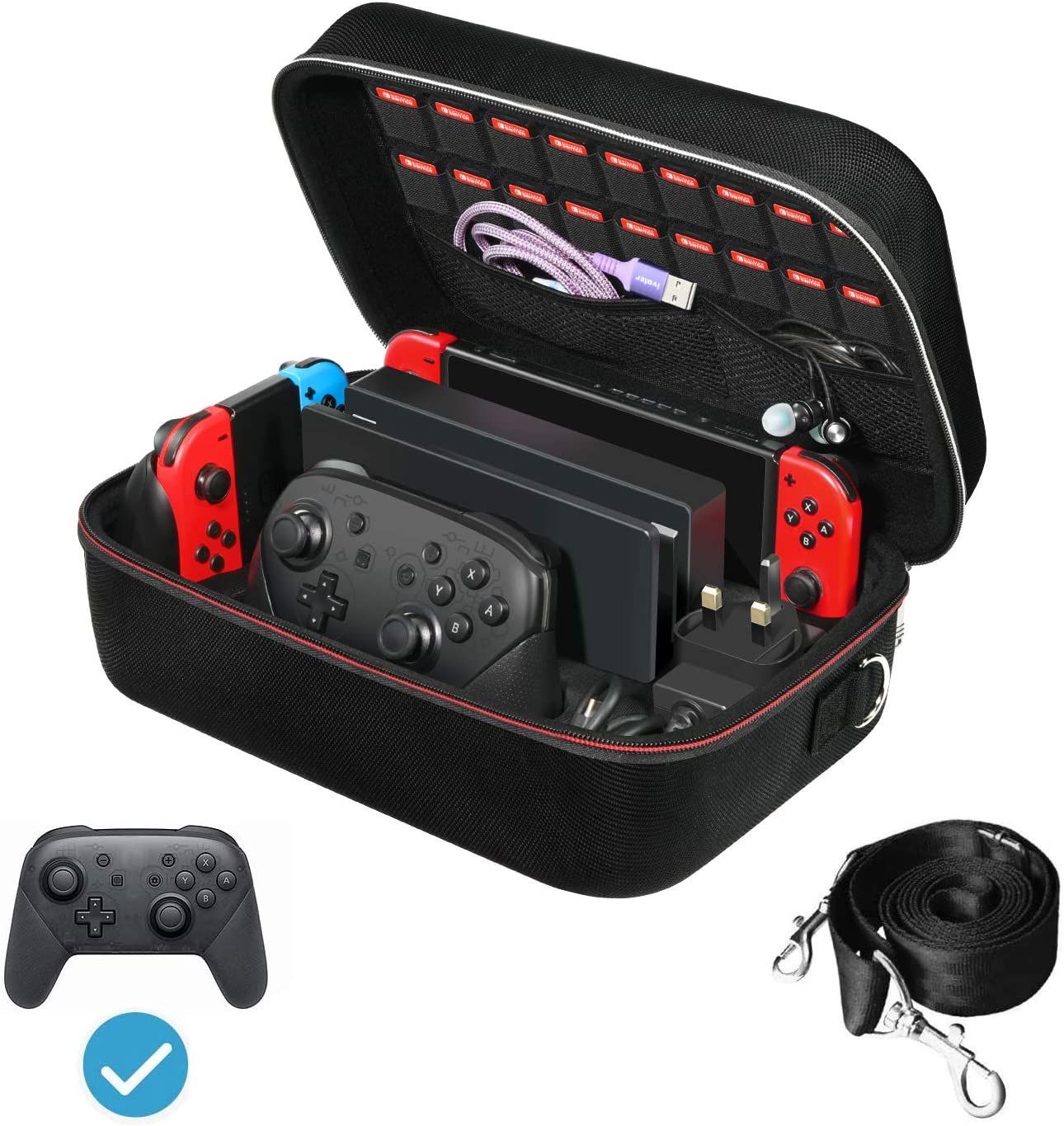Pochette de transport rigide Nacon pour Nintendo Switch Nintendo Switch  (modèle OLED) Noir